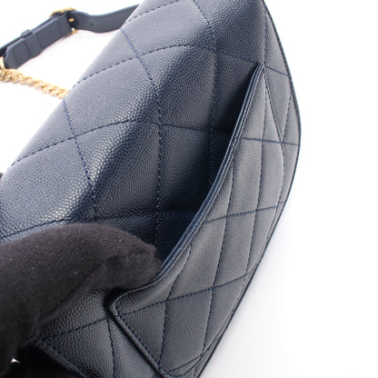 マトラッセ チェーンショルダーバッグ キャビアスキン ネイビー ゴールド金具 シャネル バッグ CHANEL