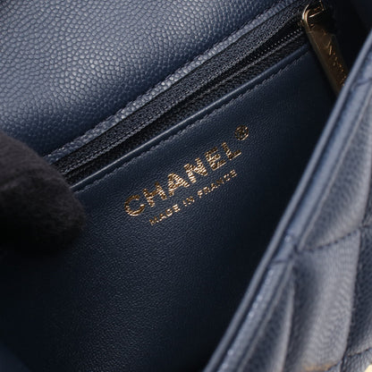 マトラッセ チェーンショルダーバッグ キャビアスキン ネイビー ゴールド金具 シャネル バッグ CHANEL