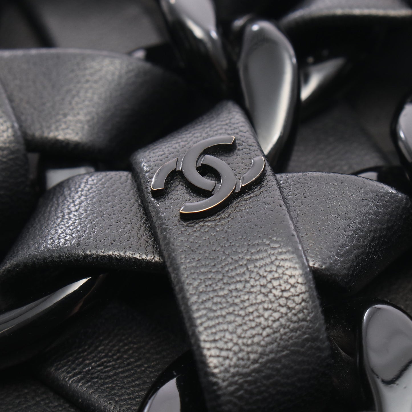 インターレース ココマーク ショルダーバッグ ラムスキン ブラック ブラック金具 シャネル バッグ CHANEL