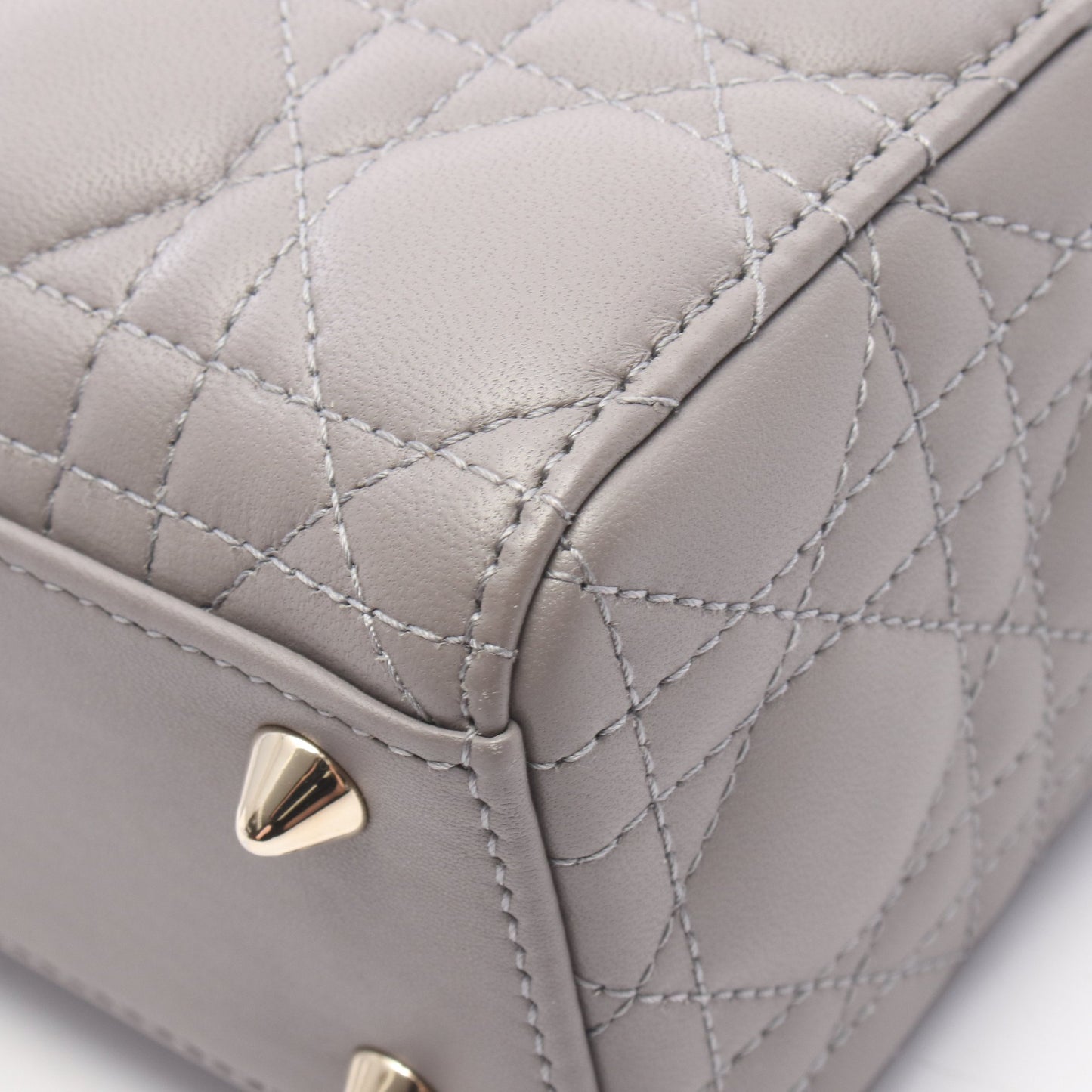 レディディオール スモール 2WAY ハンドバッグ レザー グレー クリスチャンディオール バッグ Christian Dior