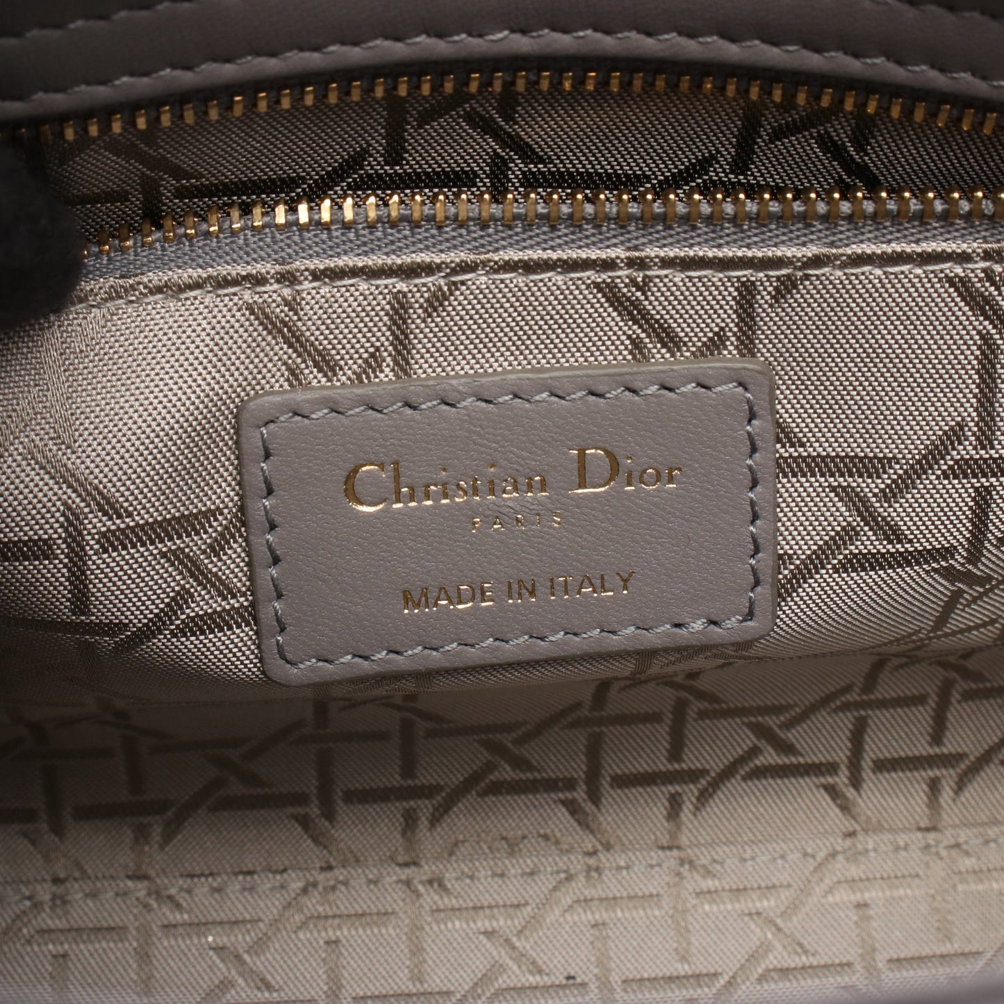 レディディオール スモール 2WAY ハンドバッグ レザー グレー クリスチャンディオール バッグ Christian Dior
