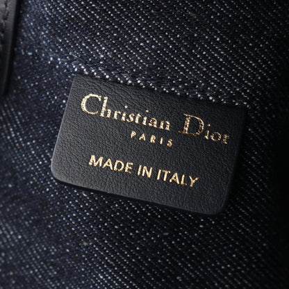Toujours バッグ ミディアム グラフィックカナージュ ハンドバッグ デニム レザー ネイビー クリスチャンディオール バッグ Christian Dior