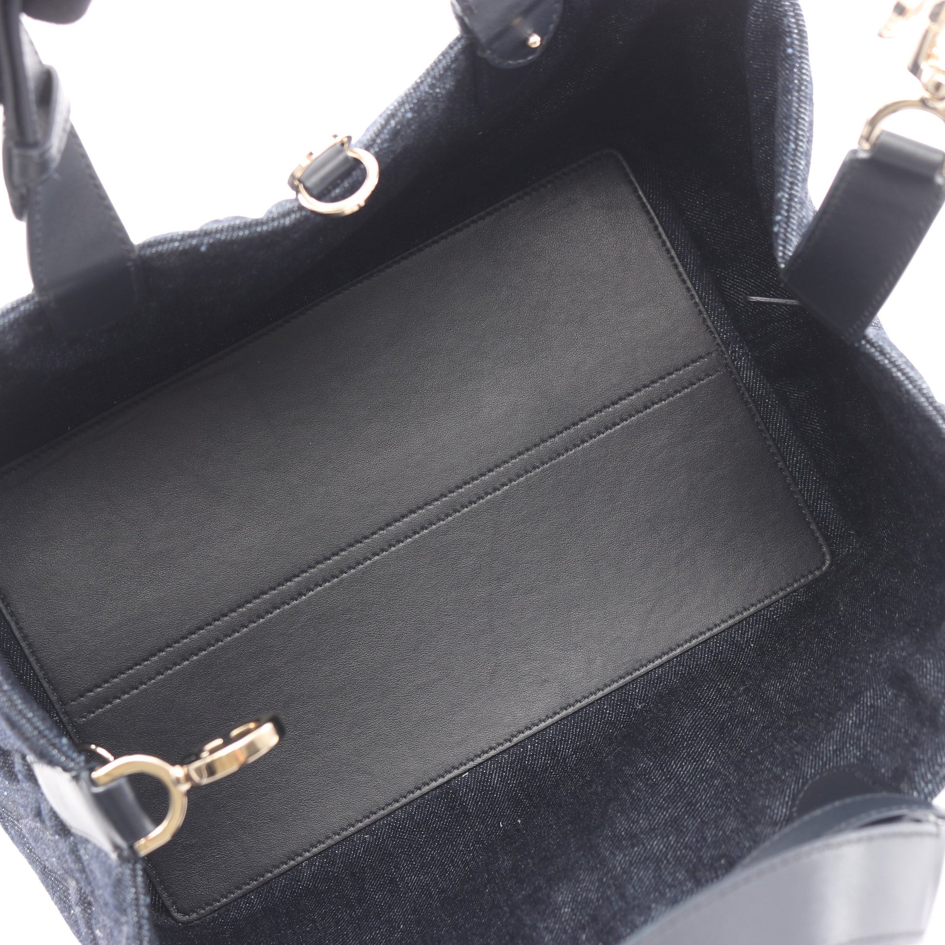 Toujours バッグ ミディアム グラフィックカナージュ ハンドバッグ デニム レザー ネイビー クリスチャンディオール バッグ Christian Dior