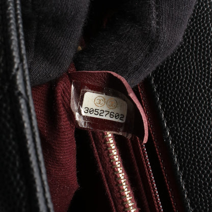 ココハンドル29 トップハンドル フラップ バッグ マトラッセ 2WAY ハンドバッグ キャビアスキン ブラック ゴールド金具 シャネル バッグ CHANEL