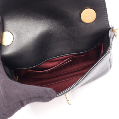マトラッセ 2WAY チェーンショルダーバッグ レザー ブラック ゴールド金具 シャネル バッグ CHANEL