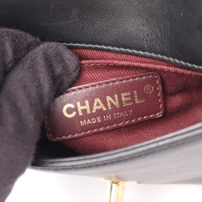 マトラッセ 2WAY チェーンショルダーバッグ レザー ブラック ゴールド金具 シャネル バッグ CHANEL