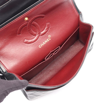 マトラッセ Wフラップ Wチェーンショルダーバッグ ラムスキン ブラック ゴールド金具 シャネル バッグ CHANEL