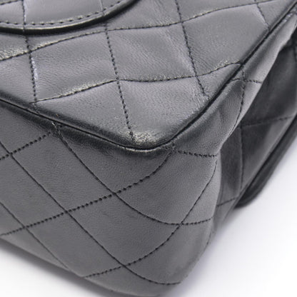 マトラッセ Wフラップ Wチェーンショルダーバッグ ラムスキン ブラック ゴールド金具 シャネル バッグ CHANEL
