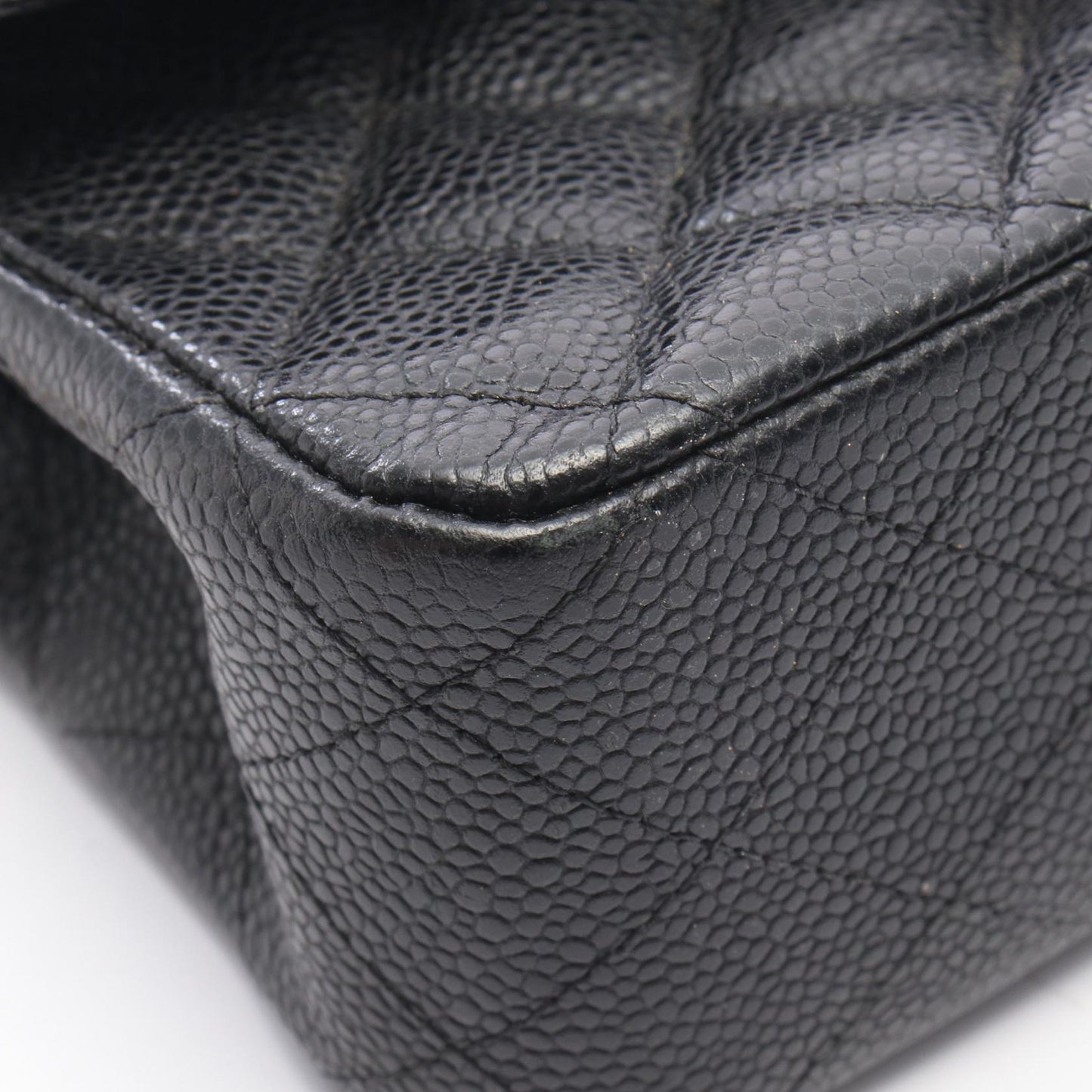 マトラッセ Wフラップ Wチェーンショルダーバッグ キャビアスキン ブラック ゴールド金具 シャネル バッグ CHANEL