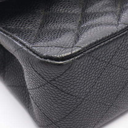 マトラッセ Wフラップ Wチェーンショルダーバッグ キャビアスキン ブラック ゴールド金具 シャネル バッグ CHANEL