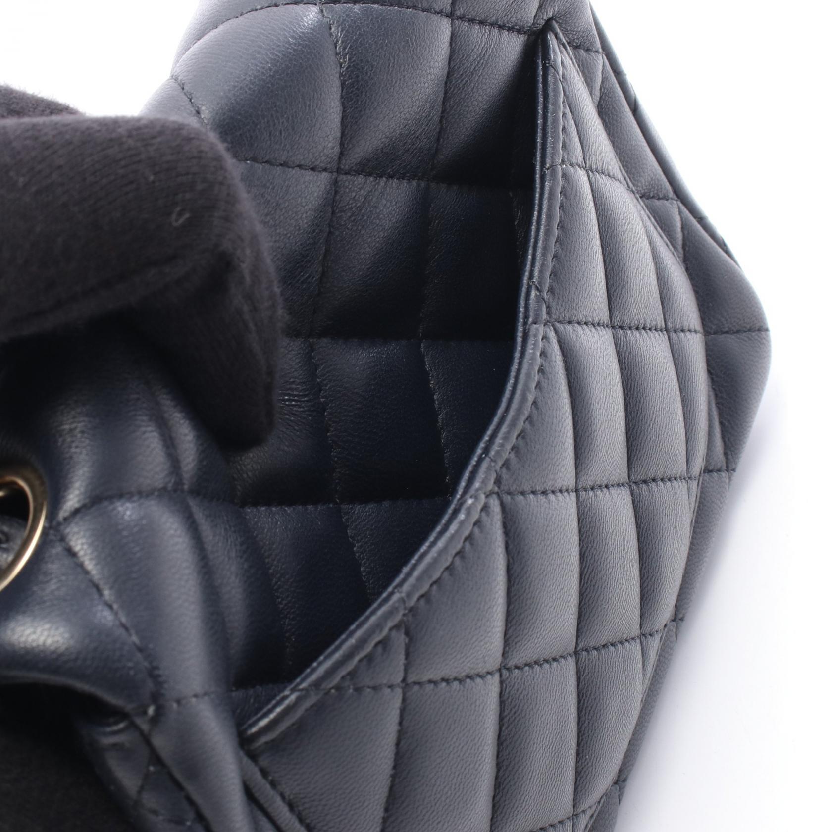 ミニマトラッセ チェーンショルダーバッグ ラムスキン ネイビー ゴールド金具 シャネル バッグ CHANEL