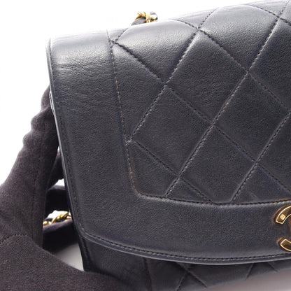 マトラッセ ダイアナフラップ チェーンショルダーバッグ ラムスキン ネイビー ゴールド金具 シャネル バッグ CHANEL