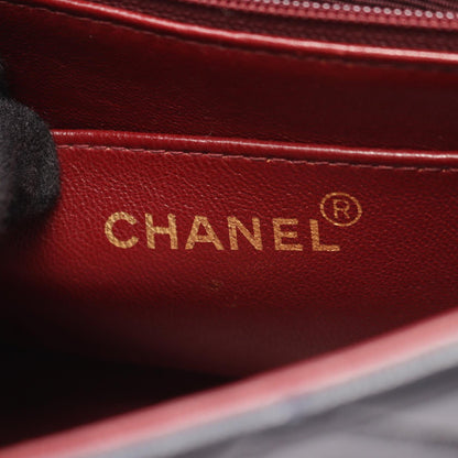 マトラッセ ダイアナフラップ チェーンショルダーバッグ ラムスキン ネイビー ゴールド金具 シャネル バッグ CHANEL