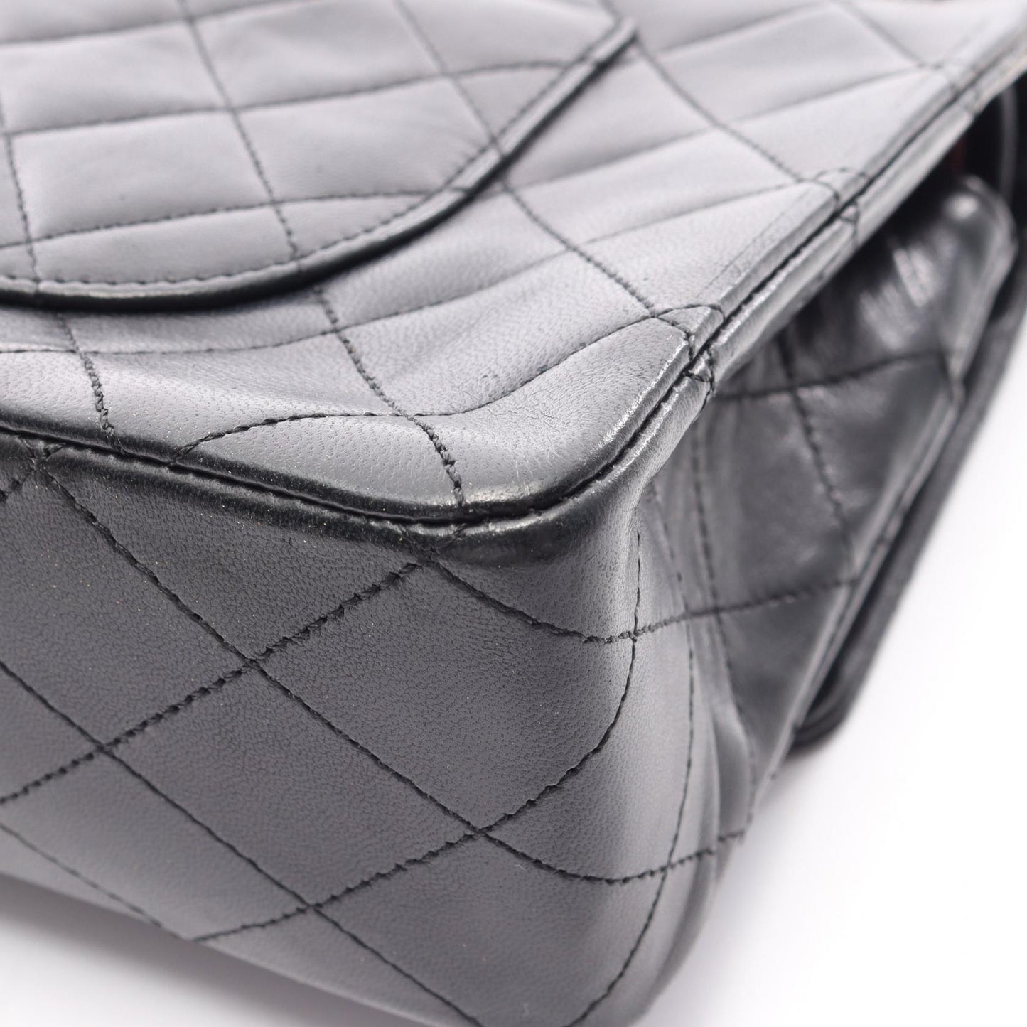 マトラッセ Wフラップ Wチェーンショルダーバッグ ラムスキン ブラック ゴールド金具 シャネル バッグ CHANEL