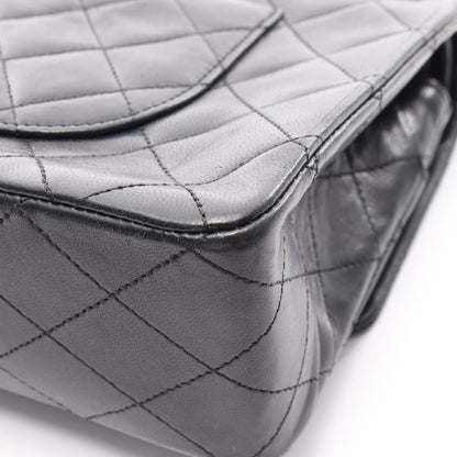 マトラッセ Wフラップ Wチェーンショルダーバッグ ラムスキン ブラック ゴールド金具 シャネル バッグ CHANEL