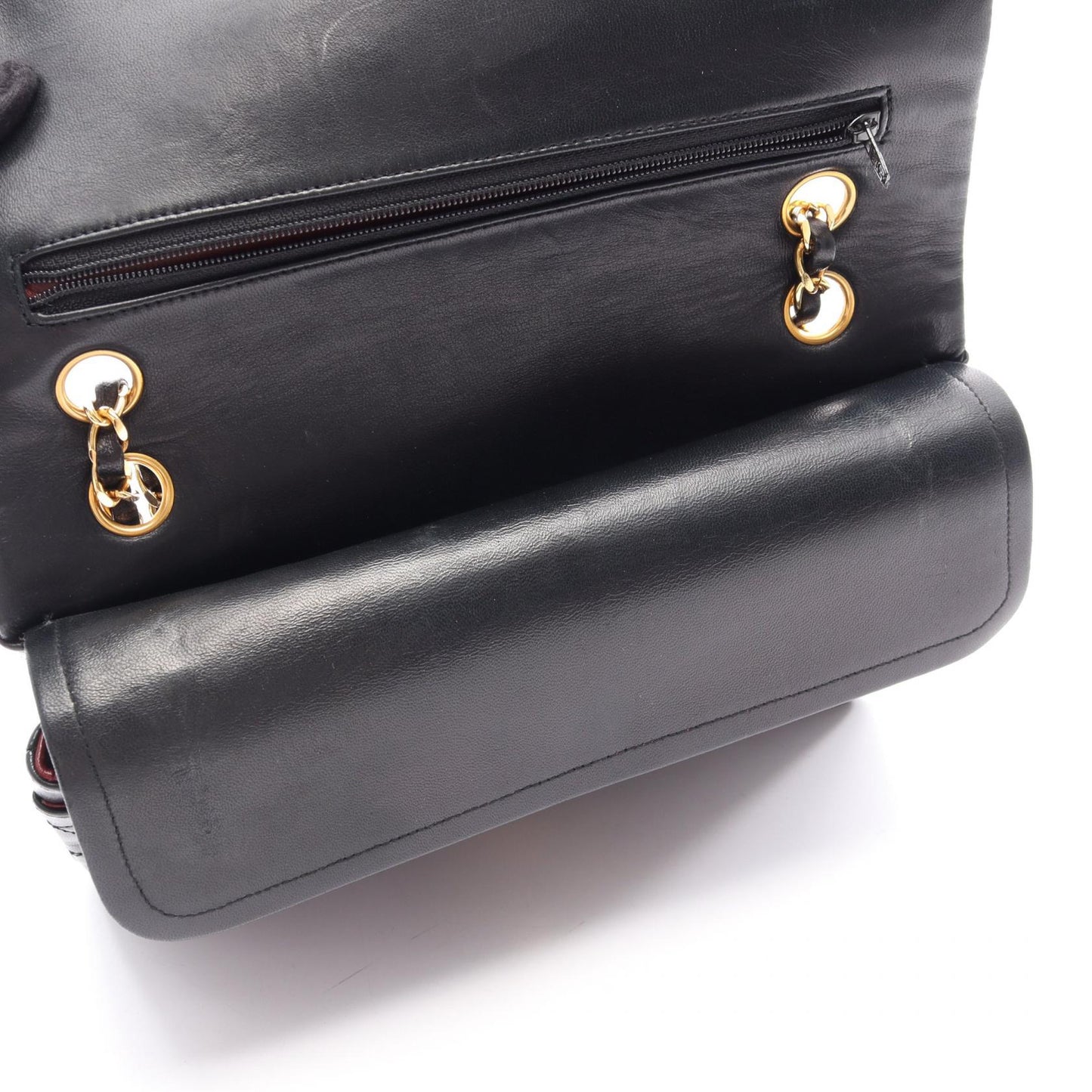 マトラッセ Wフラップ Wチェーンショルダーバッグ ラムスキン ブラック ゴールド金具 シャネル バッグ CHANEL