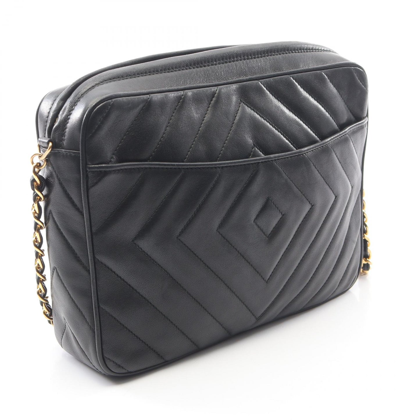 ココマーク ダイヤステッチ タッセル チェーンショルダーバッグ ラムスキン ブラック ゴールド金具 シャネル バッグ CHANEL