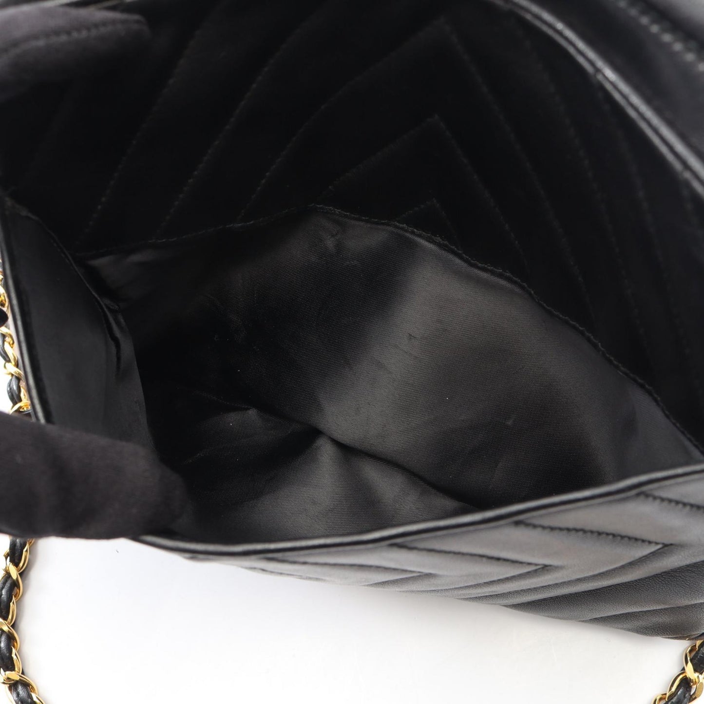 ココマーク ダイヤステッチ タッセル チェーンショルダーバッグ ラムスキン ブラック ゴールド金具 シャネル バッグ CHANEL