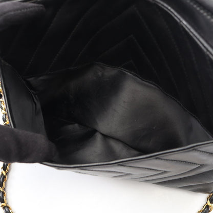 ココマーク ダイヤステッチ タッセル チェーンショルダーバッグ ラムスキン ブラック ゴールド金具 シャネル バッグ CHANEL
