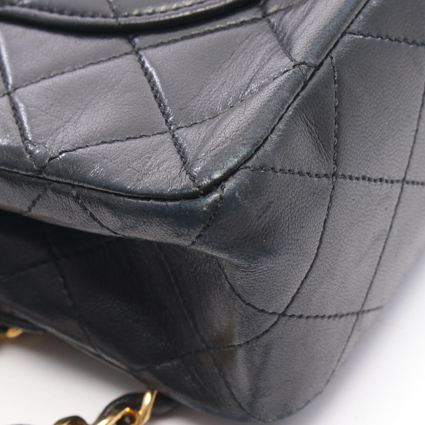マトラッセ Wフラップ Wチェーンショルダーバッグ ラムスキン ブラック ゴールド金具 シャネル バッグ CHANEL