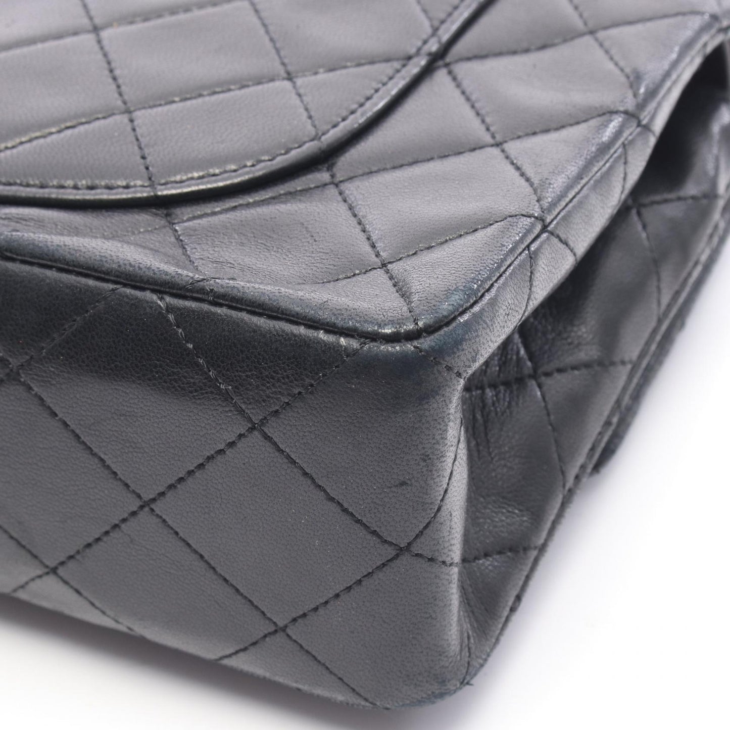 マトラッセ Wフラップ Wチェーンショルダーバッグ ラムスキン ブラック ゴールド金具 シャネル バッグ CHANEL