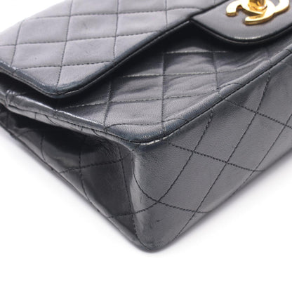 マトラッセ Wフラップ Wチェーンショルダーバッグ ラムスキン ブラック ゴールド金具 シャネル バッグ CHANEL