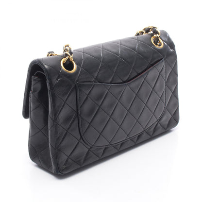 マトラッセ Wフラップ Wチェーンショルダーバッグ ラムスキン ブラック ゴールド金具 シャネル バッグ CHANEL