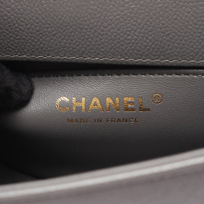 ボーイシャネル スモール チェーンショルダーバッグ キャビアスキン グレー ゴールド金具 シャネル バッグ CHANEL