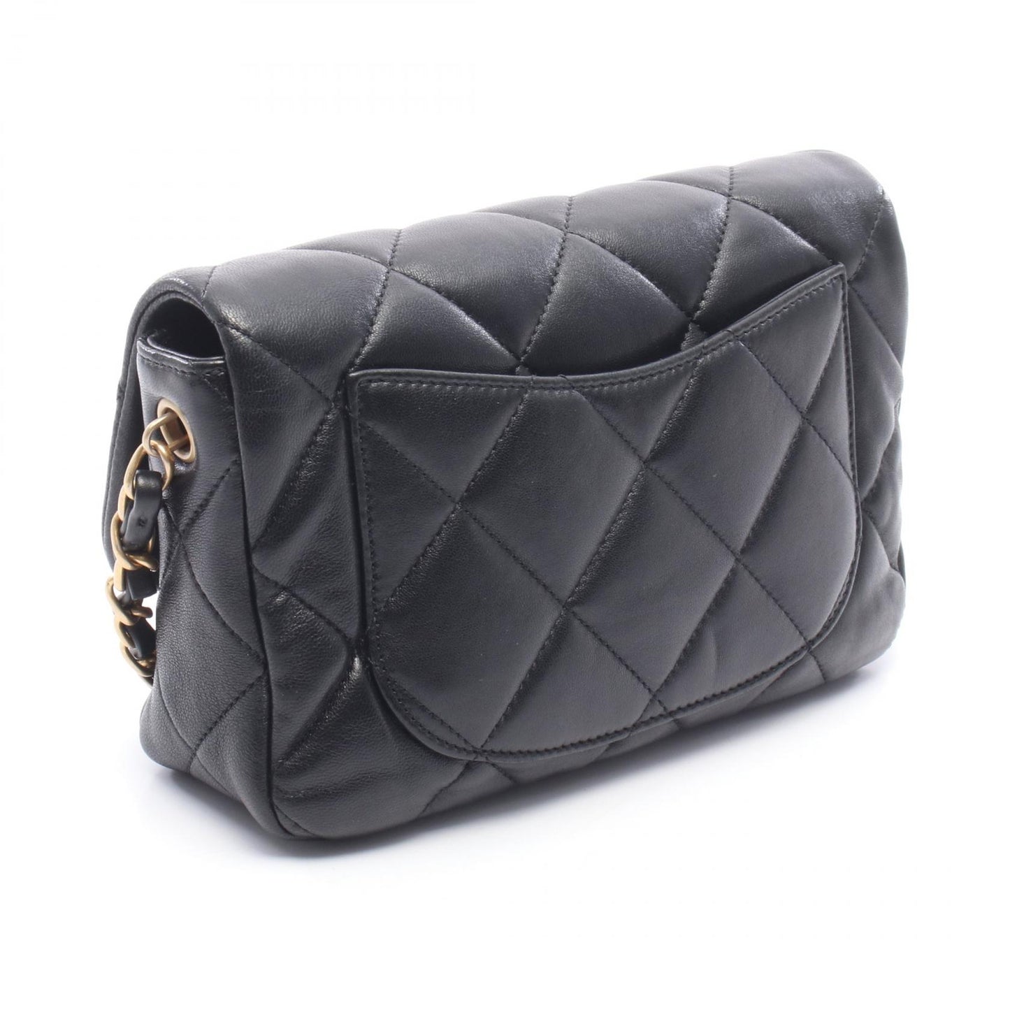 マトラッセ ハートロック チェーンショルダーバッグ レザー ブラック ゴールド金具 シャネル バッグ CHANEL