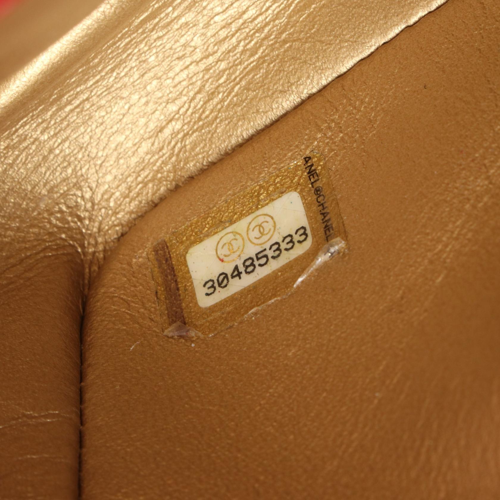 マトラッセ ミニ チェーンショルダー チェーンショルダーバッグ ラムスキン レッド ゴールド金具 シャネル バッグ CHANEL