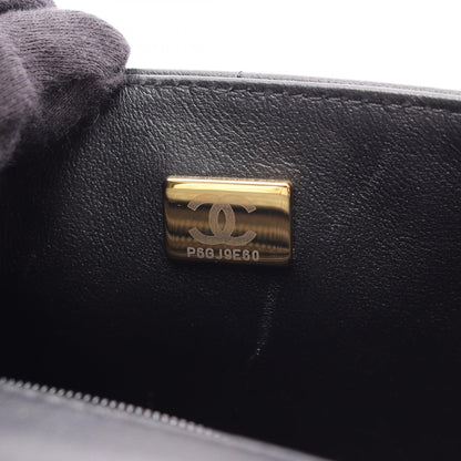 チョコバー ミニフラップ チェーンショルダーバッグ ラムスキン ブラック ゴールド金具 シャネル バッグ CHANEL