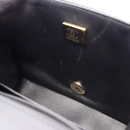 チョコバー ミニフラップ チェーンショルダーバッグ ラムスキン ブラック ゴールド金具 シャネル バッグ CHANEL