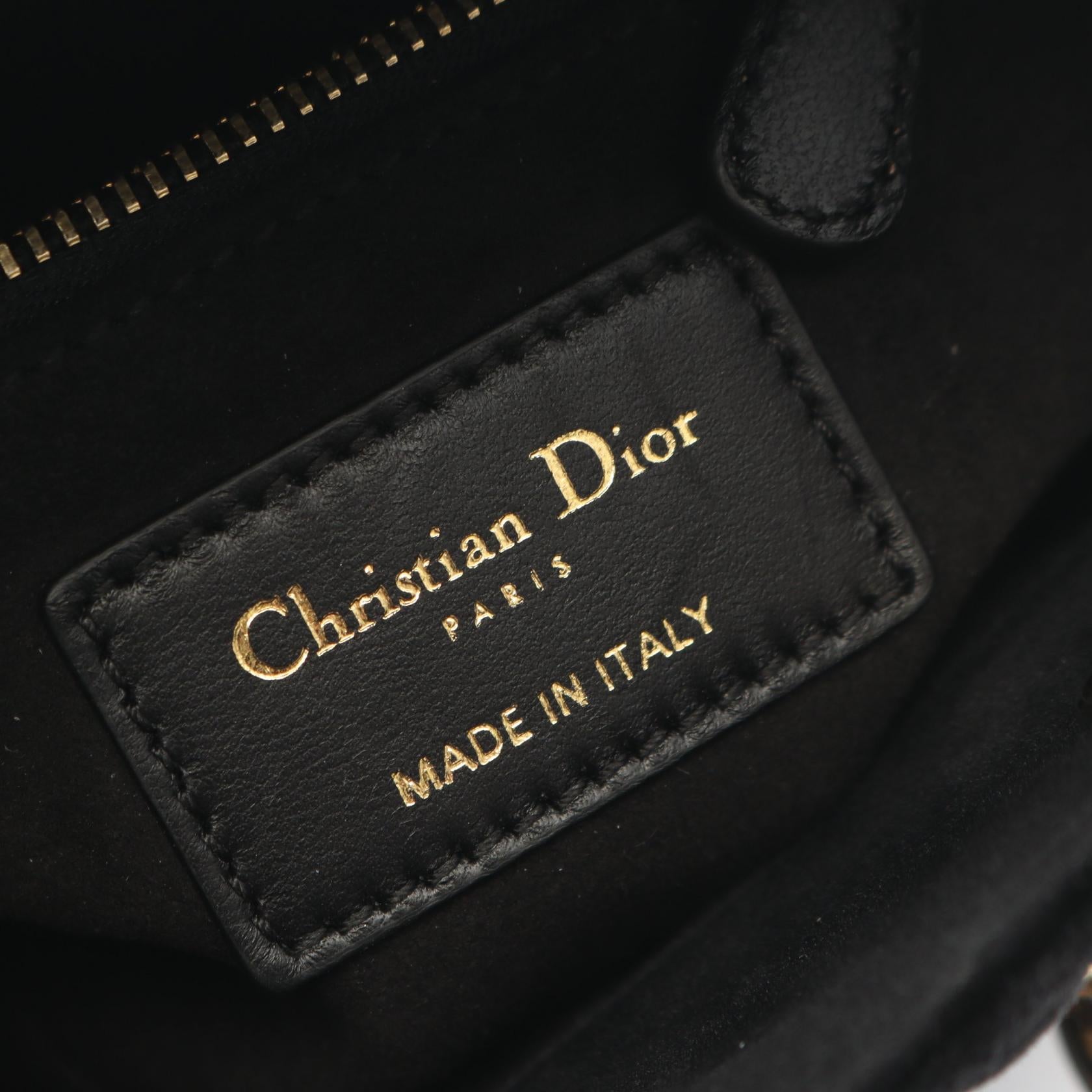 レディディオール ミニ カナージュ 2WAY ハンドバッグ ベロア ブラック クリスチャンディオール バッグ Christian Dior