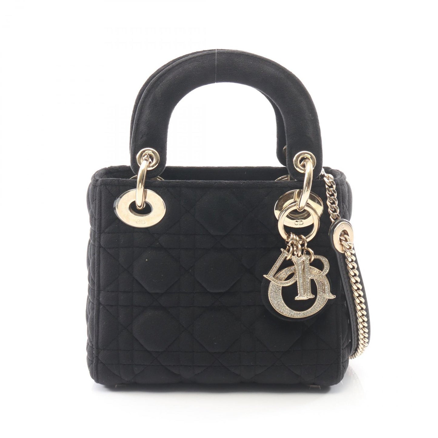 レディディオール ミニ カナージュ 2WAY ハンドバッグ ベロア ブラック クリスチャンディオール バッグ Christian Dior