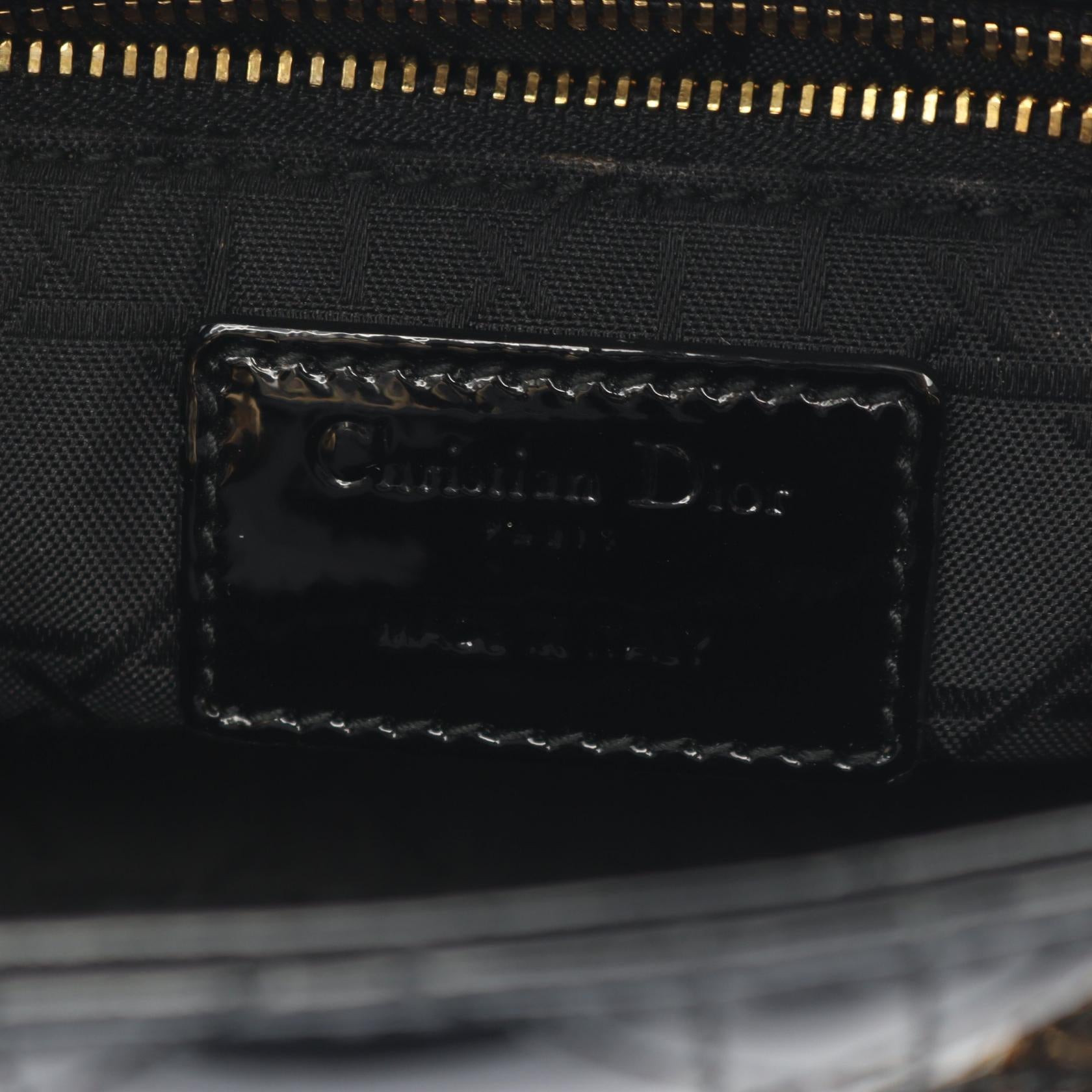 レディディオール ミニ カナージュ 2WAY ハンドバッグ エナメルレザー ブラック クリスチャンディオール バッグ Christian Dior