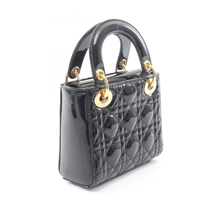 レディディオール ミニ カナージュ 2WAY ハンドバッグ エナメルレザー ブラック クリスチャンディオール バッグ Christian Dior