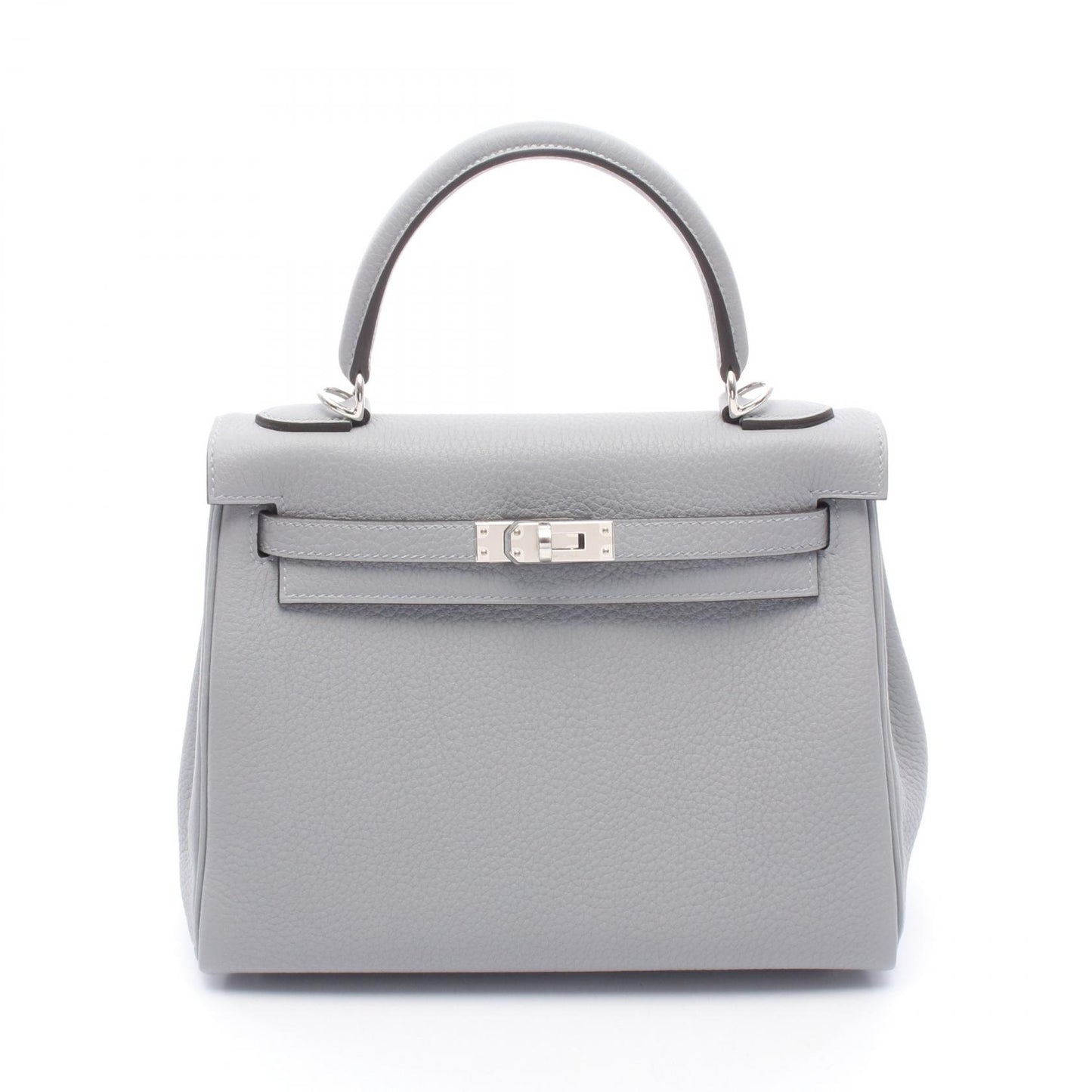 ケリー25 グリパンタン 内縫い 2WAY ハンドバッグ トゴ グレー シルバー金具 G刻印 エルメス バッグ HERMES