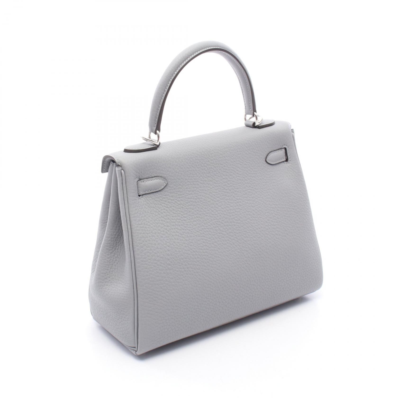 ケリー25 グリパンタン 内縫い 2WAY ハンドバッグ トゴ グレー シルバー金具 G刻印 エルメス バッグ HERMES