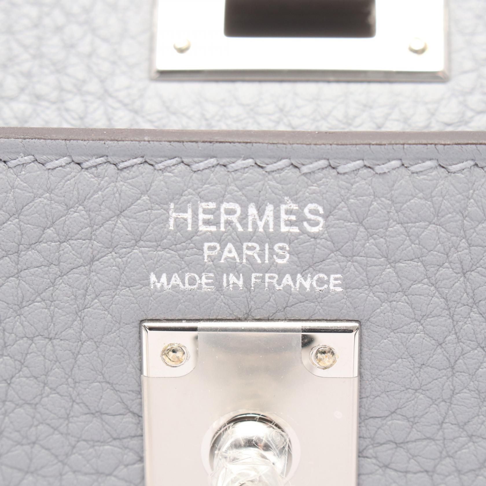 ケリー25 グリパンタン 内縫い 2WAY ハンドバッグ トゴ グレー シルバー金具 G刻印 エルメス バッグ HERMES