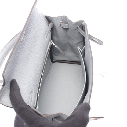 ケリー25 グリパンタン 内縫い 2WAY ハンドバッグ トゴ グレー シルバー金具 G刻印 エルメス バッグ HERMES