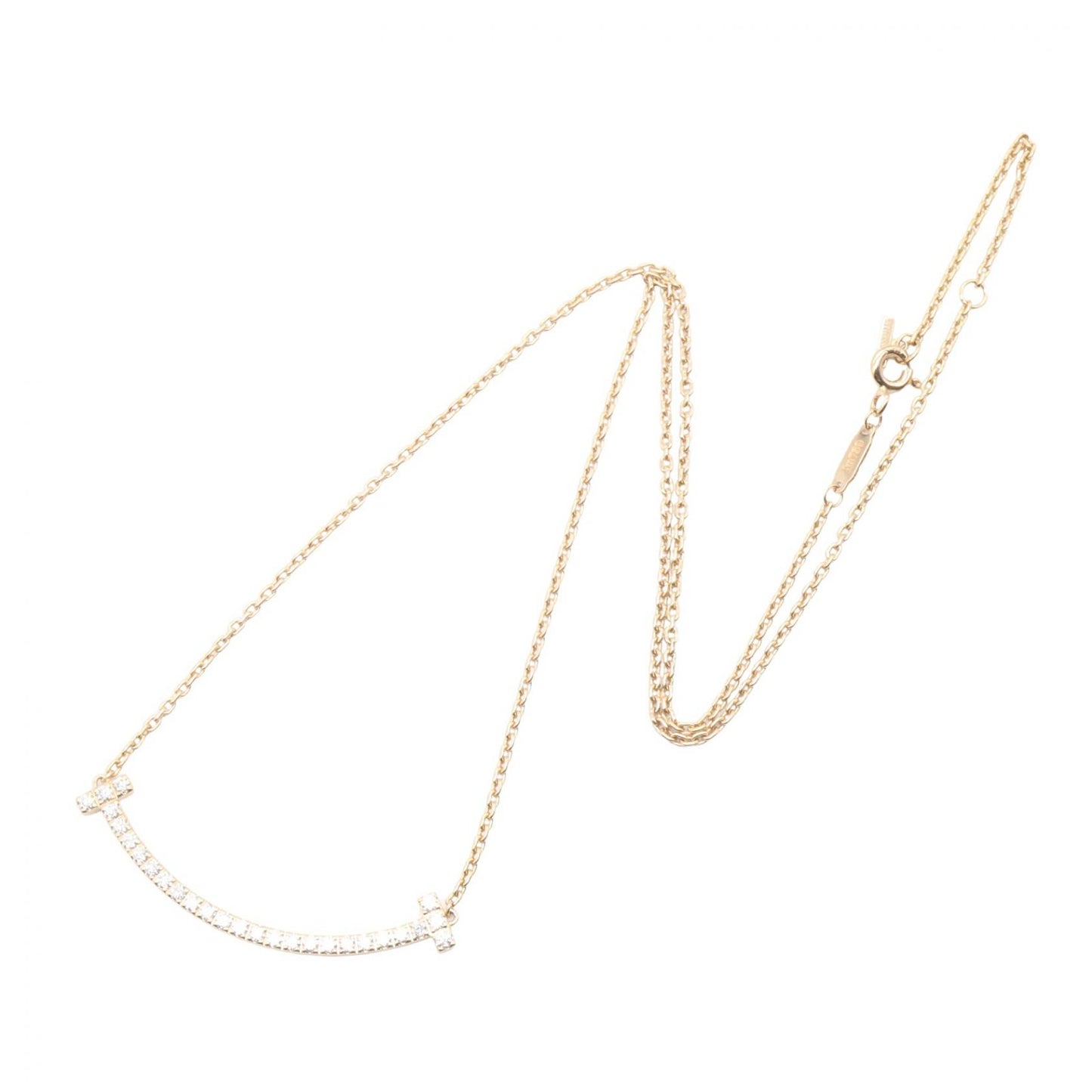 Tスマイル ミディアム ダイヤ ネックレス ネックレス K18PG ダイヤモンド ピンクゴールド クリア ティファニー アクセサリー TIFFANY & Co.