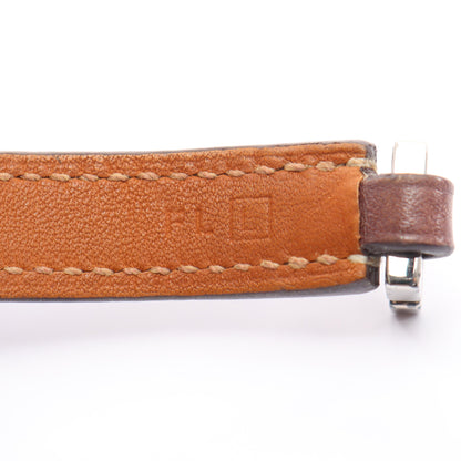 リヴァル ドゥブルトゥール ブレスレット レザー ブラウン □L刻印 エルメス アクセサリー HERMES