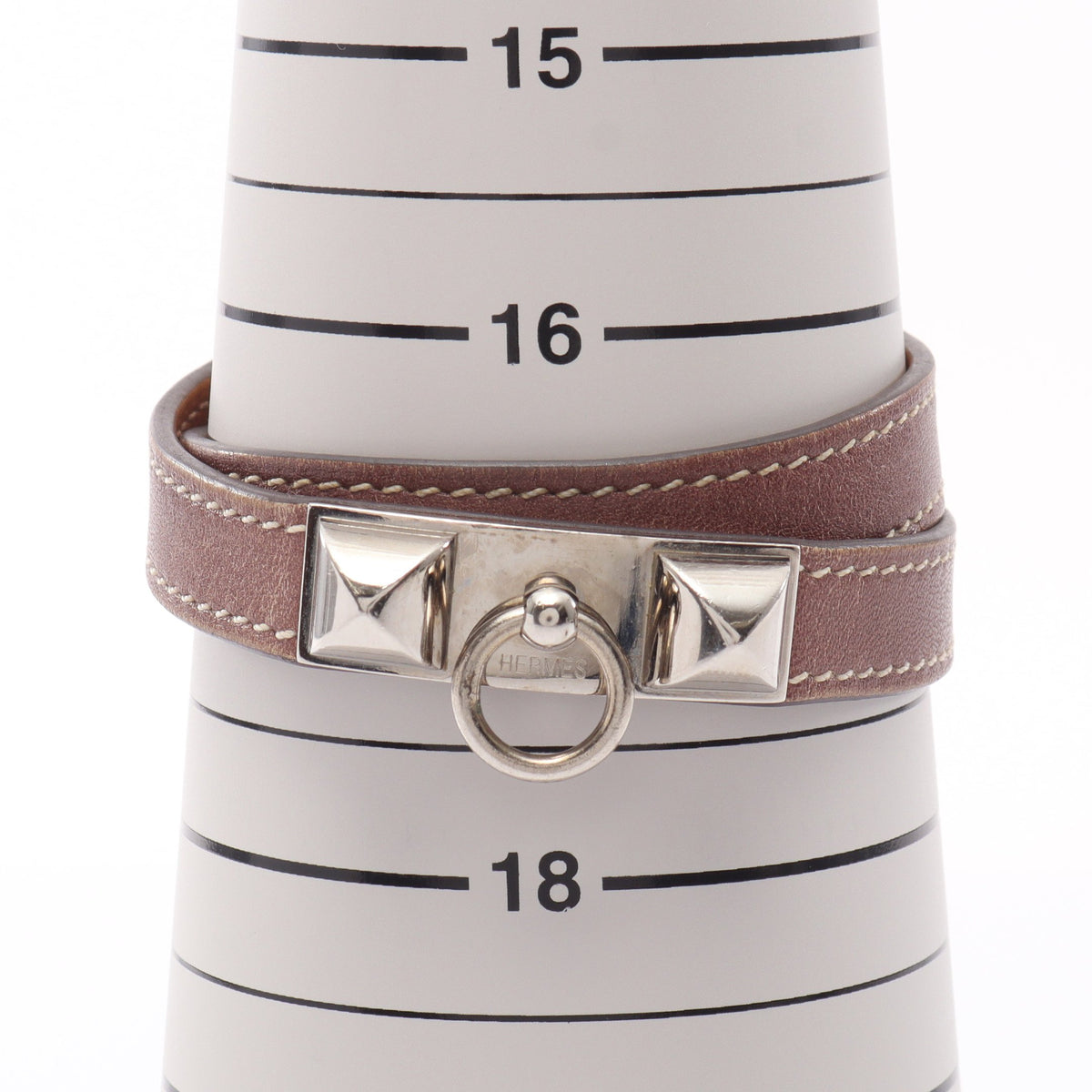 リヴァル ドゥブルトゥール ブレスレット レザー ブラウン □L刻印 エルメス アクセサリー HERMES