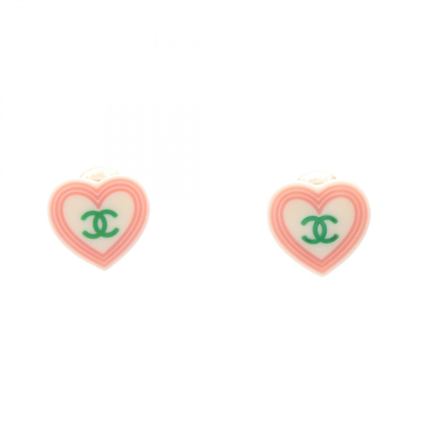 ココマーク ハート イヤリング ホワイト ピンク グリーン 04C シャネル