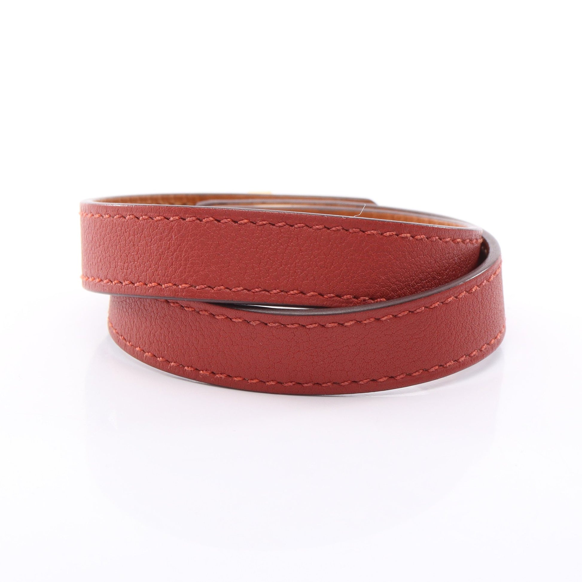 ケリーブレスレット ドゥブルトゥール ブレスレット GP レザー ブラウン ゴールド エルメス アクセサリー HERMES