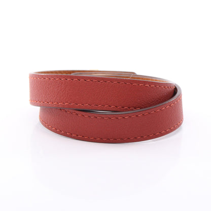 ケリーブレスレット ドゥブルトゥール ブレスレット GP レザー ブラウン ゴールド エルメス アクセサリー HERMES