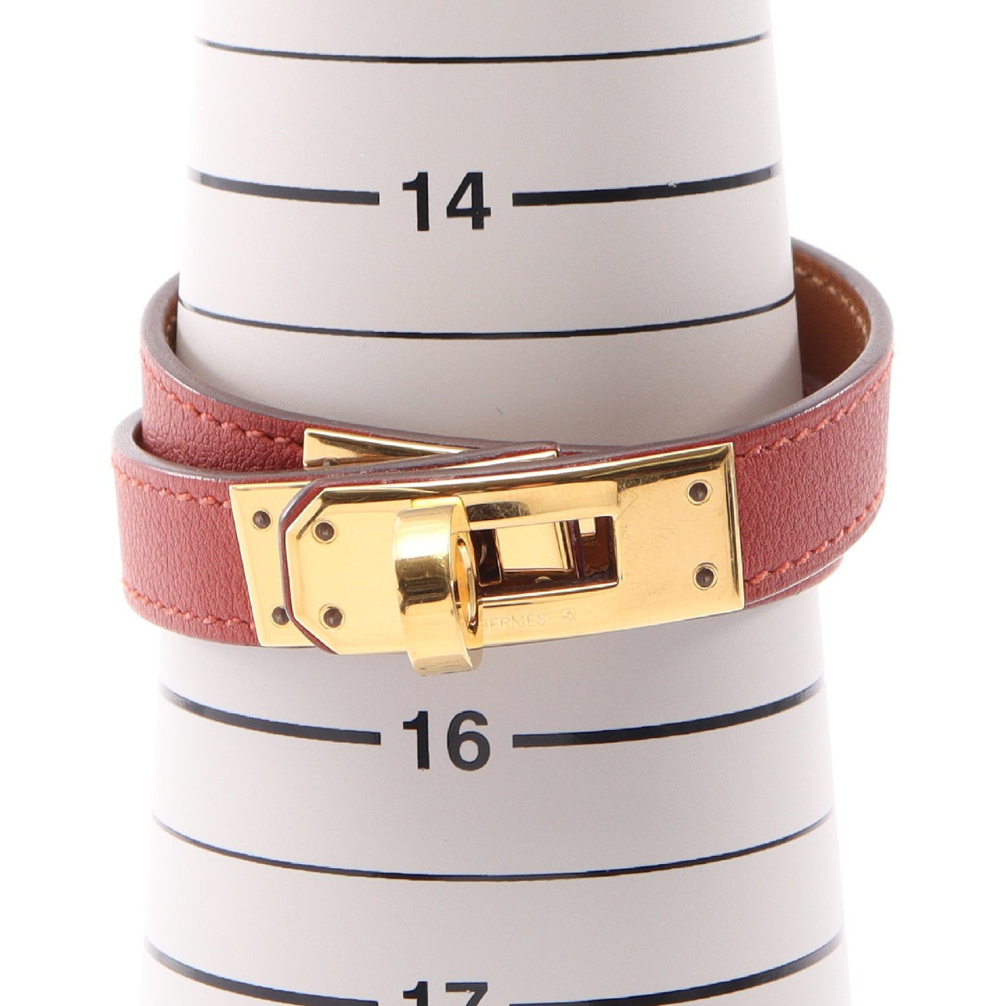 ケリーブレスレット ドゥブルトゥール ブレスレット GP レザー ブラウン ゴールド エルメス アクセサリー HERMES