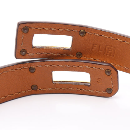 ケリーブレスレット ドゥブルトゥール ブレスレット GP レザー ブラウン ゴールド エルメス アクセサリー HERMES