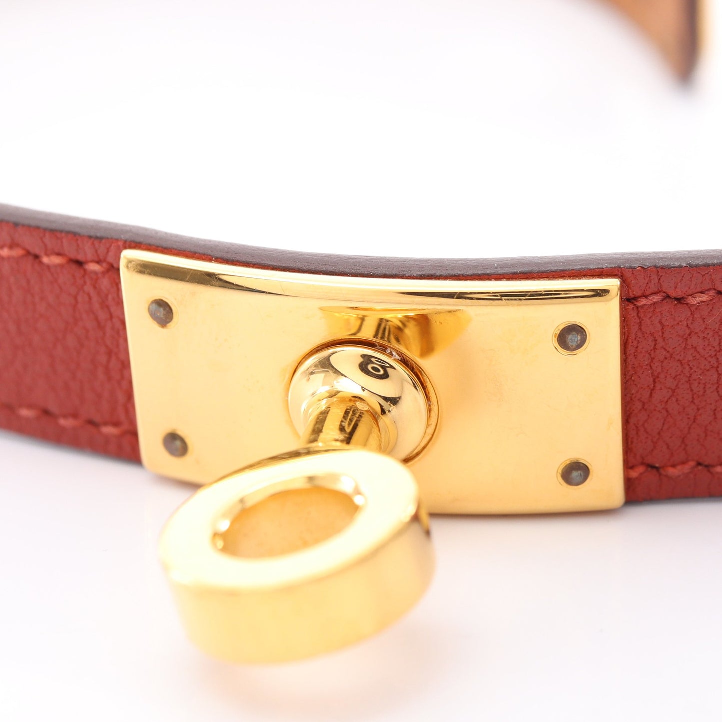 ケリーブレスレット ドゥブルトゥール ブレスレット GP レザー ブラウン ゴールド エルメス アクセサリー HERMES