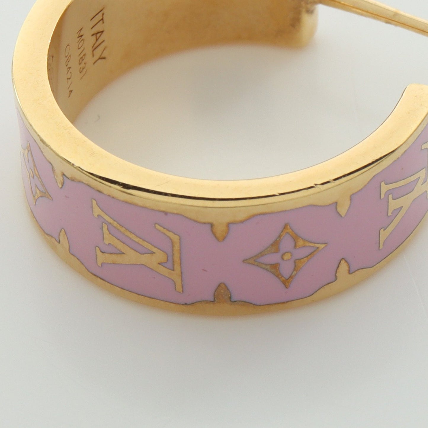 ナノグラム エナメル フープ ピアス GP ピンク ゴールド ルイヴィトン アクセサリー LOUIS VUITTON